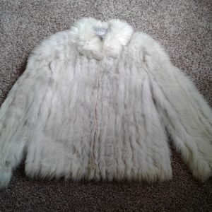 Saga Fox silver fox hip length jacket size L